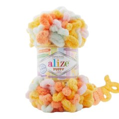 Puffy color pletení bez jehlic/háčku