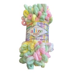 Puffy color pletení bez jehlic/háčku