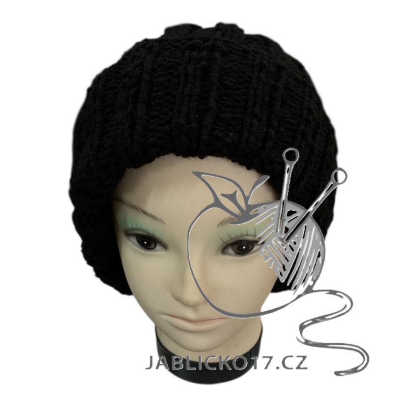 Čepice ručně pletená černá