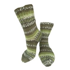 Ručně pletené ponožky na míru zelený melír tmavší