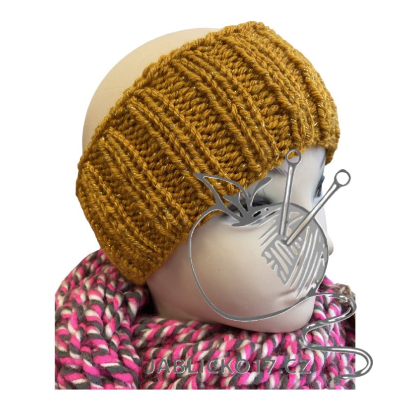 Čelenka ručně pletená třpytky