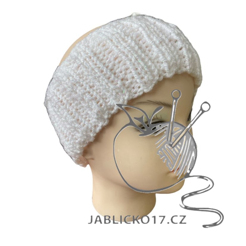 Čelenka ručně pletená třpytky