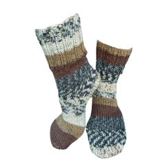 Ručně pletené ponožky na míru šedo hnědá