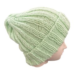 Čepice ručně pletená mintová