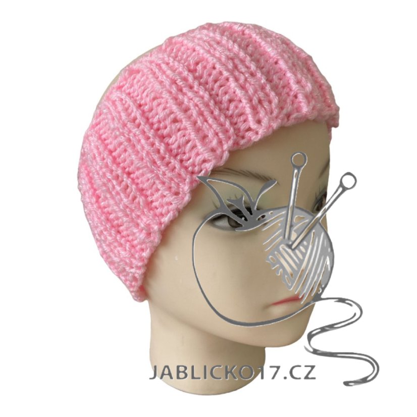 Čelenka ručně pletená třpytky