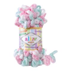 Puffy color pletení bez jehlic/háčku