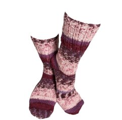 Ručně pletené ponožky na míru -  růžovo fialový melír