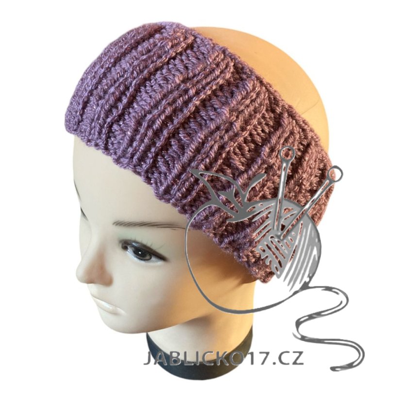 Čelenka ručně pletená třpytky