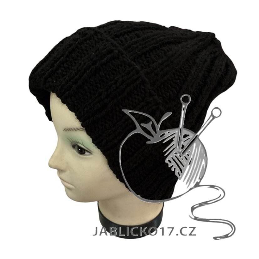 Čepice ručně pletená černá