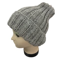 Čepice ručně pletená šedá