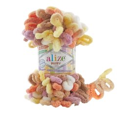 Puffy color pletení bez jehlic/háčku