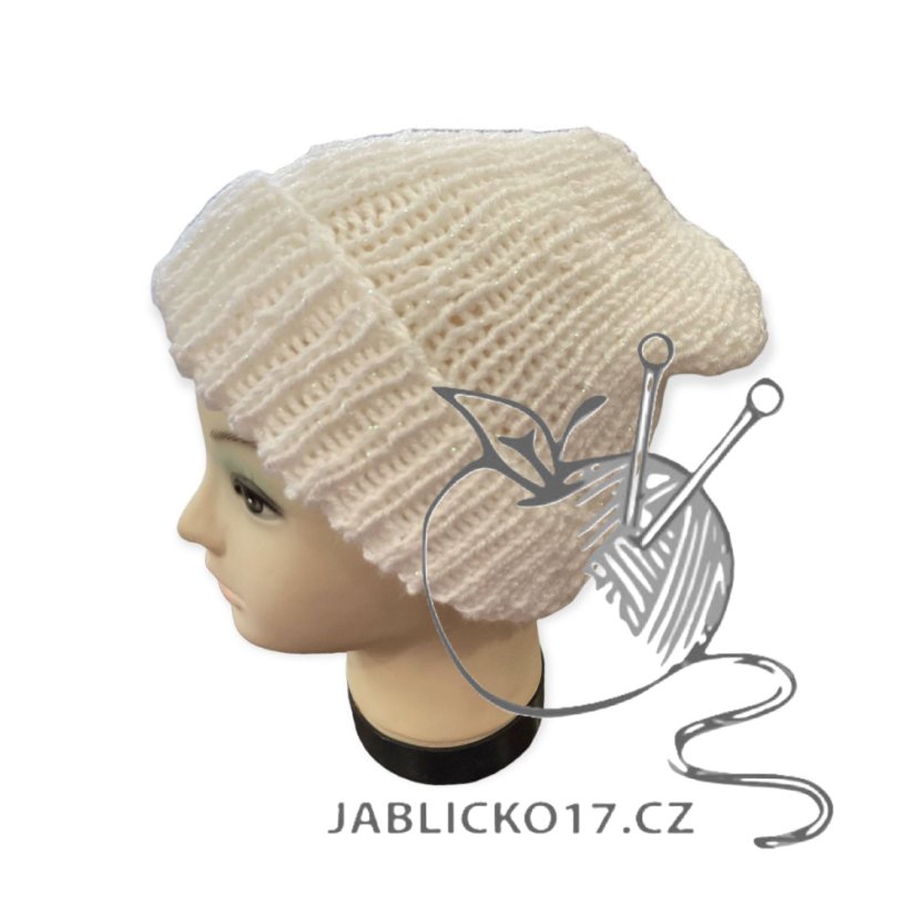 Čepice ručně pletená třpytka