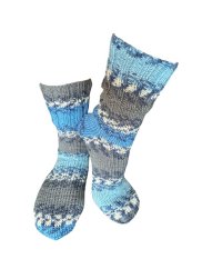 Ručně pletené ponožky na míru melír modrý