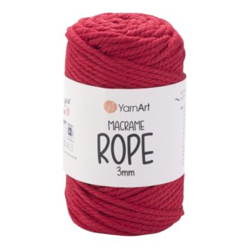 Macrame Rope 3mm - Barva - červená