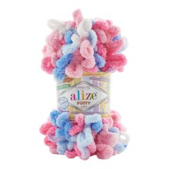 Puffy color pletení bez jehlic/háčku