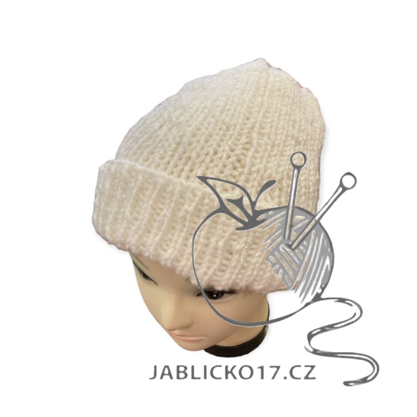 Čepice ručně pletená třpytka