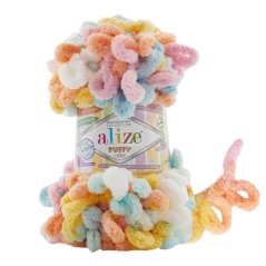 Puffy color pletení bez jehlic/háčku