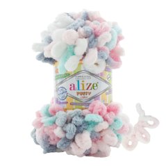 Puffy color pletení bez jehlic/háčku