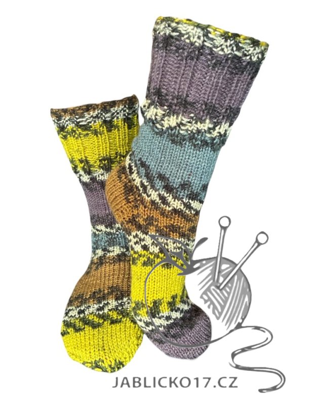 Ručně pletené ponožky na míru melír