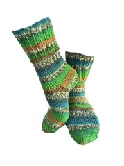 Ručně pletené ponožky na míru zelený melír