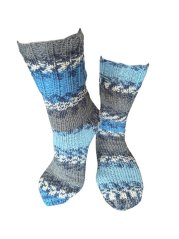 Ručně pletené ponožky na míru melír modrý