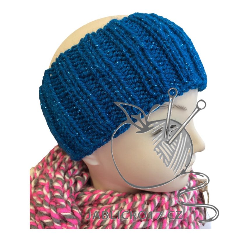 Čelenka ručně pletená třpytky