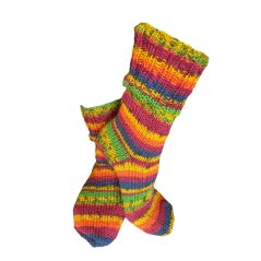 Ručně pletené ponožky na míru -  barevný melír