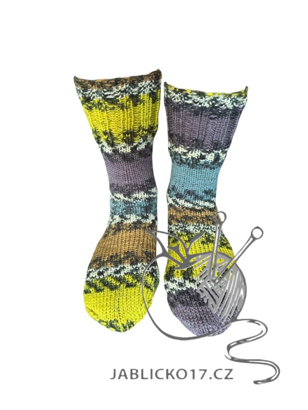 Ručně pletené ponožky na míru melír